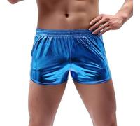 Shiny Paillettes Été Short Short avec Poches Hommes Brillant Shorts Bar Métallique Shorts Tendance Pantalons Courts Fête Or Argent Boxer Paillettes Festif Short Brillant Décontracté Short Court, bleu
