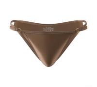 Shiny Slip pour homme taille basse en satin taille élastique - Culotte en microfibre douce pour un ajustement confortable M-2XL (café, L)