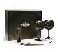 SHINY STAR IN THE DARK SKY Verres à Gin Tonic, Ensemble de Verres à Cocktail en Acier Inoxydable, Cadeau Parfait pour les Amateurs de Gin - 680 ml - Noir.