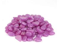 Shiny Stone Lot de 100 galets phosphorescents pour aquarium, gravier lumineux pour décoration de jardin succulent, 305 g, 1,4 cm - 3,8 cm (violet)