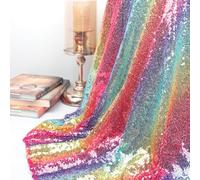 ShinyBeauty 2Meter sequin tissu arc-en-ciel tissu par le yard 3mm memaid Multicolore Tissu séquence de matériaux sfor party wedding DIY