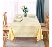 ShinyBeauty Nappe à Carreaux de Buffalo en Jaune, Nappe Rectangulaire à Vichy, Couvre-Nappe en Lin pour Maison, Chalet, Restaurant, Hôtel, Printemps, Été, Pique-Nique (56x84 Pouces, Jaune)