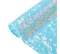 ShinyBeauty The Yard Tissu à paillettes irisées bleu turquoise 92 cm Tissu à paillettes scintillantes pour bricolage, robe de princesse, robe formelle, toile de fond de mariage (bleu turquoise)