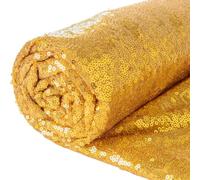 ShinyBeauty Tissu à Paillettes Dorées par Mètre, Matériau Sequin Étincelant pour Fond de Cabine Photo avec Rideau Brillant, Nappage et Parement de Table Shimmer (92 cm, Doré)