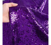 ShinyBeauty tissu violet paillettes-tissu 1 yard lavable tissus d’ameublement matériel de coupe tissu étincelant tissu étoile par le yard tissu pour le matériel de couture pour les femmes chiffons