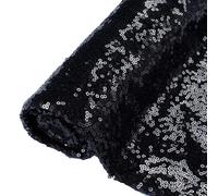 ShinyBeauty Upholstery Fabric With Sequins, 92 CM, Black, Sequin Fabrics Sparkly Material for Dress Party Wedding Dacoration Liberty Fabric 92 CM