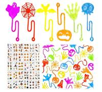 Shinybox 72 Pièces Jouets pour Enfants Halloween - 42 Jouets Collants et 30 Autocollants de Tatouage - Favori de Soirée pour Enfants
