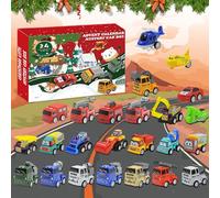 Shinybox Calendrier de Ll'Avent Voiture, 24 Pièces Jeu de Voiture de Noël, Calendrier de Compte à Rebours 24 Jours, Calendrier de l'Avent Racing Enfants, Calendriers de l'avent Cadeau de Noël