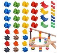 Shinybox Lot de 40 Adaptateurs de Rail en Bois, Accessoires Connecteurs de Rail en Plastique, Rallonge Train pour Circuit Bois, Convient aux Enfants de 14 Ans et Plus