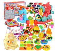 Shinybox Pate a Modeler pour Enfants, 72 Pièces 3 en 1 Pâte à Modeler pour Enfants avec Machine à Glace Machine à Burger Machine à Pâtes avec 24 Pots de Pate a Modeler Pate à Modeler dès 3 Ans