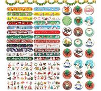 Shinybox Remplisseurs de Sac de Fête de Noël, 60 Pièces Jeux de Labyrinthe de Noël, Bracelets à Claquer de Noël, Autocollants de Tatouage de Noël, Anniversaire Fête Cadeau de Noël Remplisseur