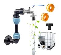 Shinybox Robinet à Col de Cygne IBC en Laiton 3/4", Adaptateur IBC S60x6 avec Joint Étanche, Parfait pour Réservoir Eau de Pluie 1000L, Cuve IBC et Remplissage Arrosoir