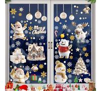 Shinybox Stickers Noel Fenetre, 9 Feuilles Reutilisable Electrostatique Decoration Noel Fenetre, Fenêtres Stickers Décorations Maison Verre pour Décorations