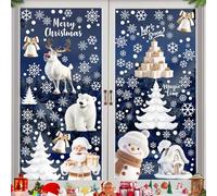 Shinybox Stickers Noel Fenetre, 9 Feuilles Reutilisable Electrostatique Decoration Noel Fenetre, Fenêtres Stickers Décorations Maison Verre pour Décorations