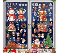 Shinybox Stickers Noel Fenetre, 9 Feuilles Reutilisable Electrostatique Decoration Noel Fenetre, Fenêtres Stickers Décorations Maison Verre pour Décorations