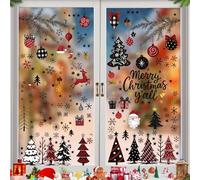 Shinybox Stickers Noel Fenetre, 9 Feuilles Reutilisable Electrostatique Decoration Noel Fenetre, Fenêtres Stickers Décorations Maison Verre pour Décorations