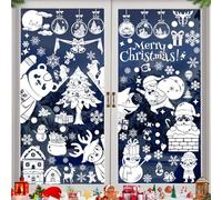 Shinybox Stickers Noël Fenêtre, 9 Feuilles Réutilisables Électrostatiques, Décorations pour Fenêtres, Maison, Verre