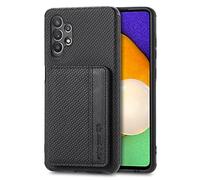 ShinyCase Étui Portefeuille Galaxy A32 5G Cover Housse de Protection Shockproof,Porte-Cartes avec Magnétique,Coque Portefeuille en Carbon Fiber Texture pour Samsung Galaxy A32 5G,Le Noir