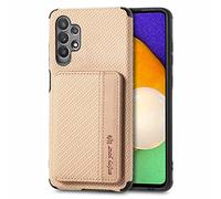 ShinyCase Étui Portefeuille pour Samsung Galaxy A32 5G Case Housse de Protection Shockproof,Porte-Cartes avec Magnétique,Coque Portefeuille en Carbon Fiber Texture pour Samsung Galaxy A32 5G,Kaki