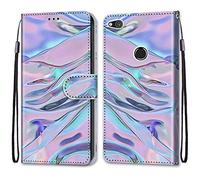 ShinyCase Étui pour Huawei P8 Lite 2017 Coque PU Leather Cuir Anti-Rayures Protection Cover Emplacement Carte Portefeuille Magnétique Téléphone Case pour Huawei P8 Lite 2017,Motif Rose Pourpre