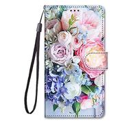 ShinyCase Portefeuille et Carte Fente Étui pour Huawei P8 Lite 2017 Coque PU Leather Cuir Protection Cover Anti-Rayures Support Magnétique Téléphone Case pour Huawei P8 Lite 2017,Fleurs Fraîches