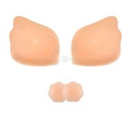 SHINYMOD Soutien-Gorge sans Bretelles, Soutien-Gorge sans Dos avec Invisible et Collant Rembourré Couverture de Mamelon Grand Buste Auto-adhésif Soutien-Gorge Réutilisable pour Maillot des Femmes