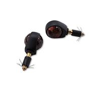 ShinYo Homologation du clignotant pour motocyclette E couple clignotant fin guidon Ochsenauge noir, teinté, Unisexe, Multipurpose, toute l'année