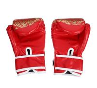 SHINYPASING 1 Paire de Moufles de Boxe Thaï pour Tout-Petit en PU Rouge, Ajustables et Faciles à Enfiler, pour Entraînement Paquet de Frappe des Garçon et Filles