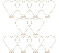 SHINYPASING 10 Sets de Cercles Métalliques Dorés avec Base en Fer et Bois, Décorations Simples pour Couronnes de Table, Guirlandes de Fleurs pour Mariage, Résistants et Stables