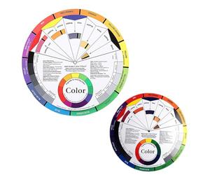 SHINYPASING 2 Pcs Roue Chromatique D'apprentissage Double Face en Papier Léger Illustrant Visuellement les Relations de Couleurs pour Nail Art Femmes Usage Créatif