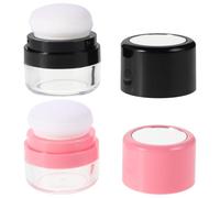 SHINYPASING 2pcs Boîte à Poudre en Plastique Rechargeable avec Miroir et Applicateur Éponge, Design Portable pour Usage Quotidien et Voyage, Effet Volumisant pour Cheveux