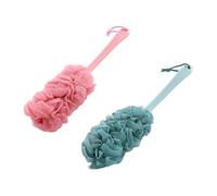 SHINYPASING 2pcs Brosse de Bain à Long Manche en Pe Rose Design Ergonomique pour Massage Dos Confortable la Salle de Bain