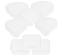 SHINYPASING 8 Pcs Petit Porte-éponge à Maquillage Triangulaire et Carré en Plastique PP, Boîte de Rangement Transparente, Facile à Transporter, Sécurisée pour Maquillage Féminin