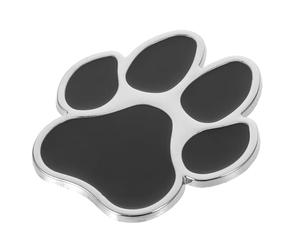 SHINYPASING Autocollant Mignon de Patte de Chien pour Voiture et Ordinateur Portable en Alliage de Zinc Noir, Étanche et Facile à Coller, Décoration Créative pour Véhicule