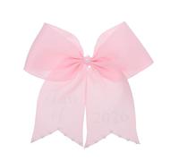 SHINYPASING Barrette de Remise de Diplômes Class Of 2026 Rose Satinée avec Nœud Blanc Perlé, Pince Antidérapante Légère, Accessoire Cheveux pour Filles, Lycéennes et Enseignantes, Tenue