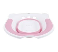 SHINYPASING Bassin de Sitz Portable Pliable pour Soins Postopératoires et Post-partum, Anti-débordement, Surface Lisse Facile à Nettoyer, Capacité Profonde, Couleur Rose Fond Blanc, Usage