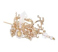 SHINYPASING Bâtonnet à Chignon Traditionnel Chinois Vintage Épingle à Cheveux Chignon en Métal Doré Modèle Élégant Couronne de Cheveux Ancienne Hanfu pour Mariage et Fête Asiatiques