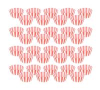 SHINYPASING Caissettes à Pâtisserie en Papier Anti-adhérent 100 Pcs Taille Moyenne Rayures Rouges et Blanches pour Cuisson Cupcakes et Muffins Four Résistant Haute Température