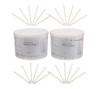 SHINYPASING Cotons-tiges en Bois à Double Embout 1000 Pcs, Tête Spirale et Pointue, 7,4 Cm, pour Nettoyage des Oreilles et Maquillage, Coton Doux Hypoallergénique, Usage Jetable et