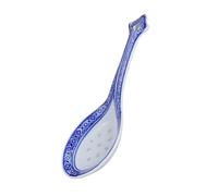 SHINYPASING Cuillère à Soupe en Porcelaine Bleue Style Chinois, Grosse Taille à Long Manche, Cuillère de Service en Céramique Cuisine Asiatique, Ustensile de Table Traditionnel 1 Pièce