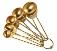 SHINYPASING Ensemble 1 Set de Cuillères Doseuses en Acier Inoxydable Or Marquages Précis et Prise Ergonomique Cuisine Quotidienne et Cuisson