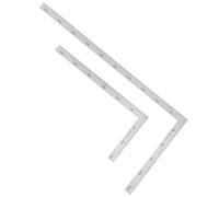 SHINYPASING Équerre Metal en Acier Inoxydable Portable et Robuste, Règle en L Métallique Dessin Menuiserie, Lot de 2 Pièces Design Simple et Finition Délicate