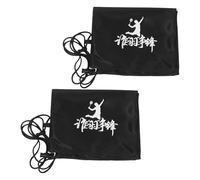 SHINYPASING Housse de Raquette de Badminton Noire Épaisse à Cordon de Serrage, Lot de 2 avec Bandoulière, Protection Anti-Chocs et Anti-poussière pour Transport et Rangement Sport en