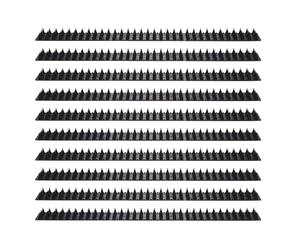 SHINYPASING Lot de 10 Barrières Anti-Oiseaux Noires en Plastique, Tapis à Picots pour Jardin Extérieur, Protection Solide Pigeons et Chats, Résistant aux Intempéries, pour Pelouse et Balcon