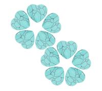 SHINYPASING Lot de 10 Pierres Turquoise de Cœur Polies, Décoratives et Naturelles, Surface Lisse, Minéraux Naturels, pour Bracelets et Décoration Cuisine