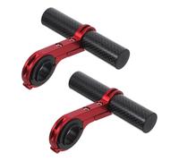 SHINYPASING Lot de 2 Rallonges de Guidon de Vélo en Carbone Rouge Support D'extension Réglable Compatible Vélos de Route et D'appartement Ergonomique pour Confort et Stabilité