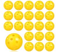 SHINYPASING Lot de 24 Balles Golf en Plastique Jaune Perforées pour Entraînement Golf Intérieur et Extérieur Retour D'information pour Amélioration des Compétences