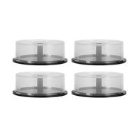 SHINYPASING Lot de 4 Boîtes Vides de Rangement pour CD/DVD, Capacité 25 Disques, Boîtier Transparent avec Base Noire, Organiseurs Polyvalents pour Stockage et Protection des Disques