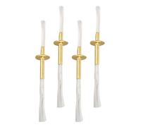 SHINYPASING Lot de 4 Mèches de Lampe à Huile en Alliage Métallique, Mèche de Coton Résistante pour Lampe à Pétrole Rétro, Accessoires pour Brûleurs à Huile, pour Éclairage Cérémonie