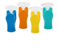 SHINYPASING Lot de 4 Pinces à Ventouse Multi-usage en Plastique Résistant, Crochet Torchons Cuisine et Salle de Bain, Fixation Forte pour Serviette, Rangement Pratique pour Accessoires de